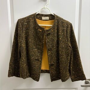 Pendleton 100% Wool Yellow and Brown Tweed Jacket